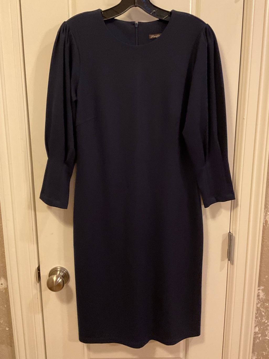 Navy Blue J. Mclaughlin Dress With Tailored Sleeve Cuffs - S